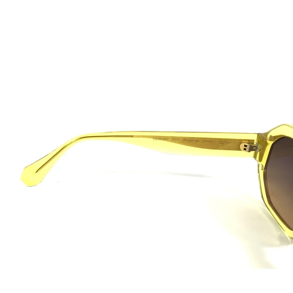 Gigi Studios Sunglasses CITRUS 6944/7 Yellow Geometric Frames with Brown Lenses